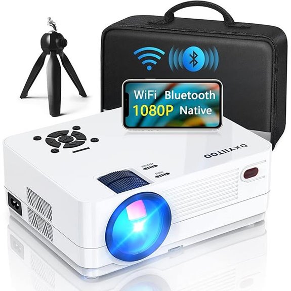 Native 1080P WiFi & Bluetooth Projector for Home Theater