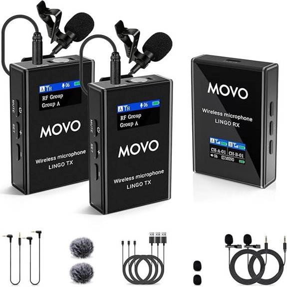Movo Lingo-Duo 48-Channel UHF Wireless Lavalier System