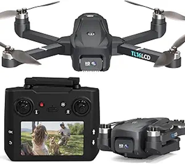 4K GPS Foldable Drone with LCD Screen and Follow Me