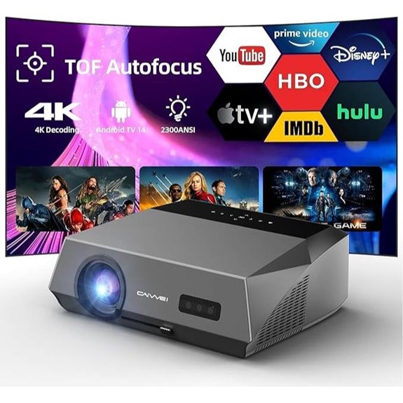 Smart LED 4K Projector with HDR WiFi Bluetooth Dolby
