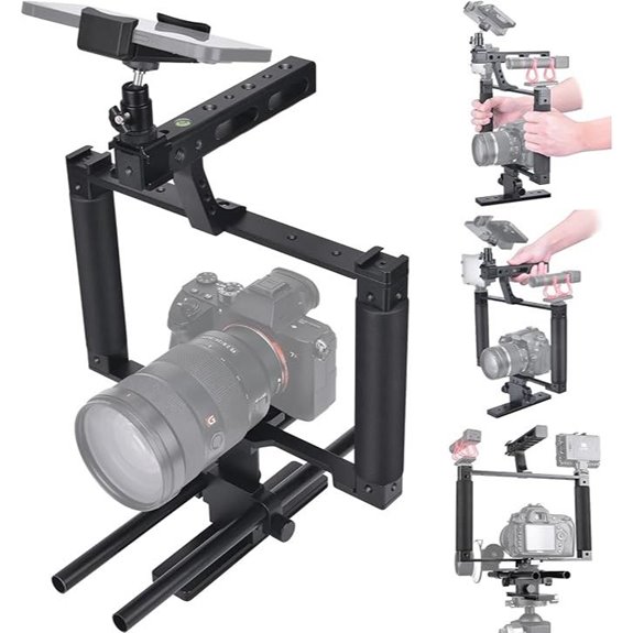 Universal Camera Stabilizer Cage with Phone Holder