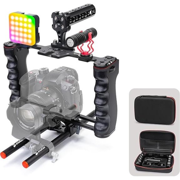 Zeadio Camera Rig Cage with Microphone & RGB Light