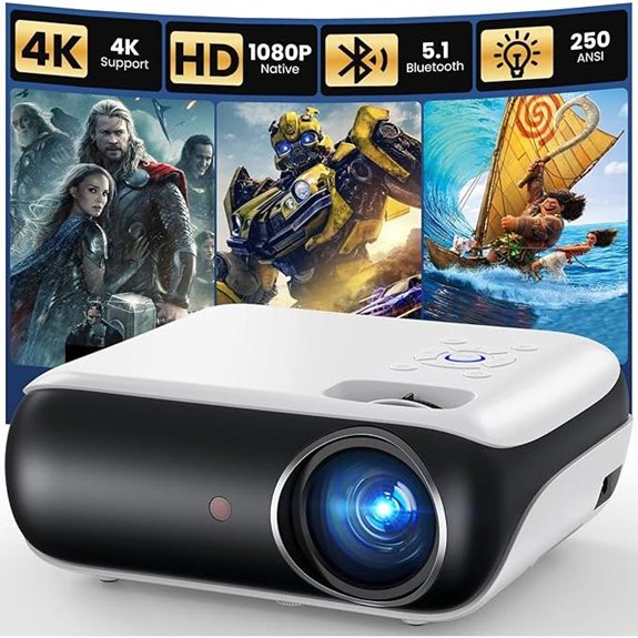HAPPRUN 1080P Bluetooth Portable Mini Projector