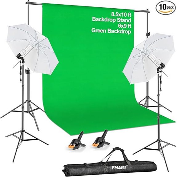 EMART Green Screen Backdrop & Studio Lighting Kit