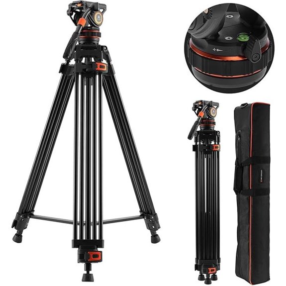 K&F Concept 75 Heavy Duty Tripod with Fluid Head