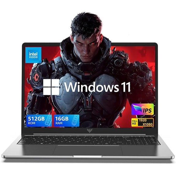 16GB DDR4 512GB SSD Windows 11 Laptop with FHD Display
