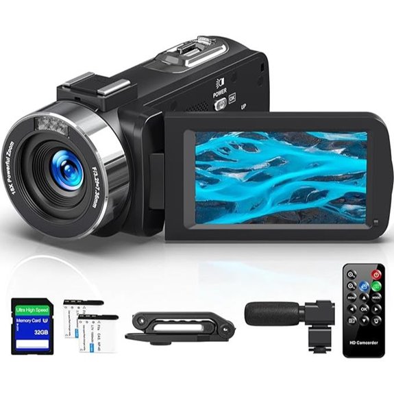 4K HD Video Camera with Zoom and Accessories