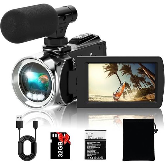 FHD 4K Vlogging Camera with Microphone & SD Card