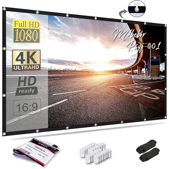 120-inch Foldable Portable Projector Screen for Home & Outdoors