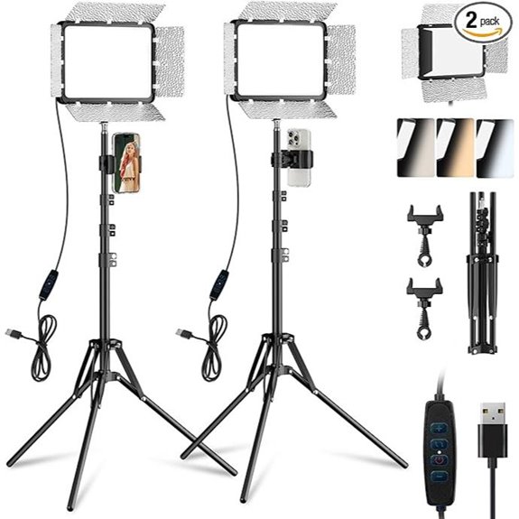 EMART LED Video Light Kit with Phone Holder