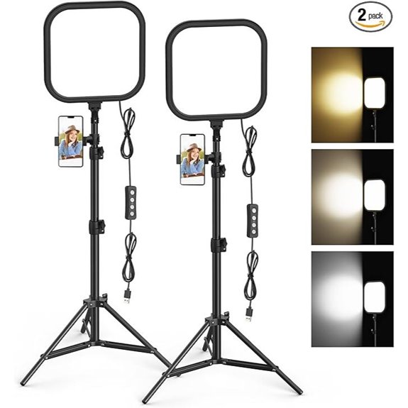 Hagibis 2-Pack LED Video Light Kit with Tripods