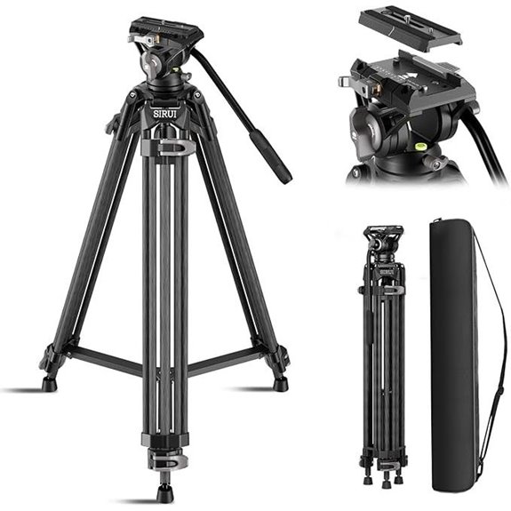 Sirui Carbon Fiber Video Tripod with Fluid Head