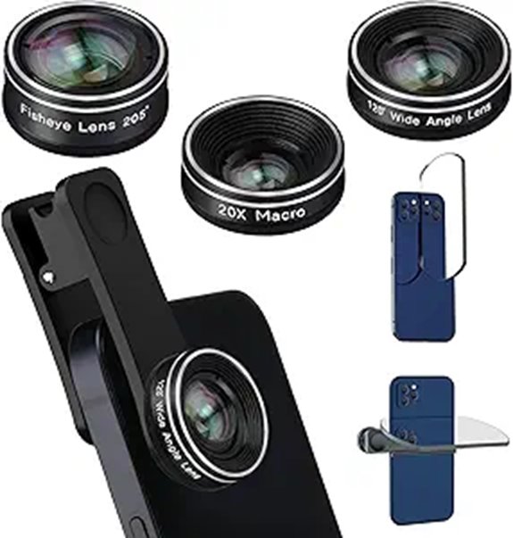 Phone Camera Lens Kit with Fisheye Wide-Angle & Macro