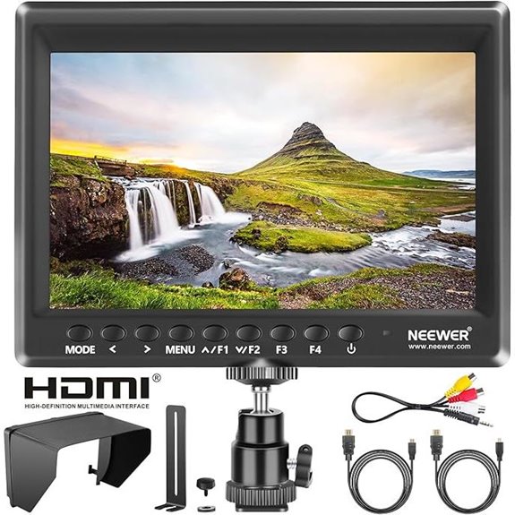 Neewer F100 7 HDMI Camera Field Monitor with Sunshade