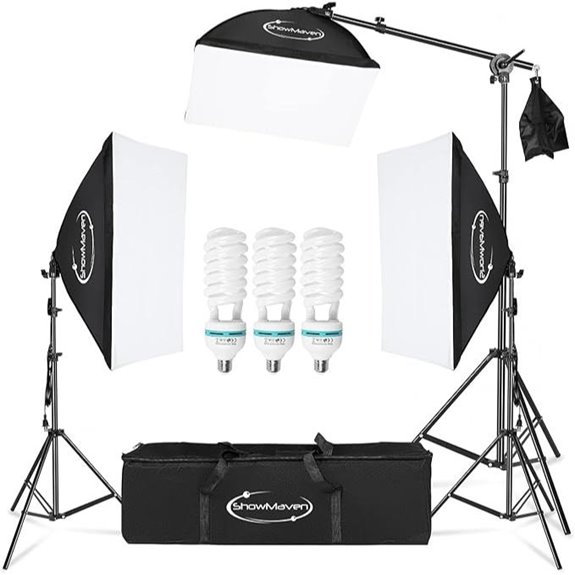 Softbox Lighting Kit with 135W Bulbs for Photography