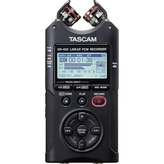 TASCAM DR-40X Portable Handheld Recorder with Microphones