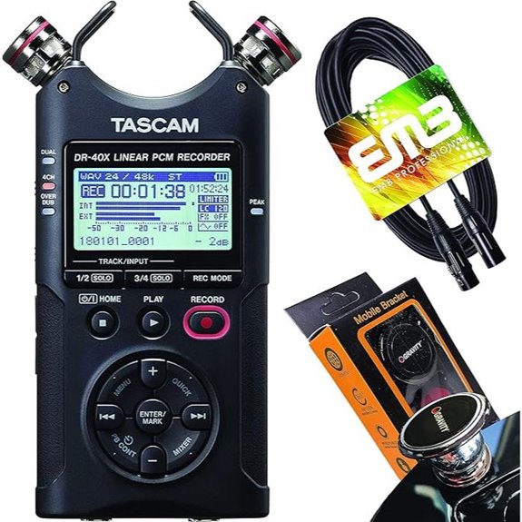 TASCAM DR-40X Handheld Recorder & USB Interface Bundle