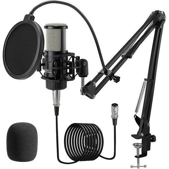 ALABS XLR Condenser Microphone Kit with Boom Arm