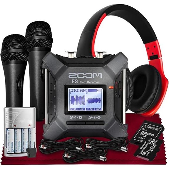 Zoom F3 Professional Field Recorder with Microphones