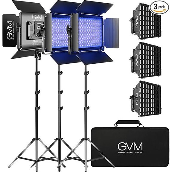GVM RGB LED Video Light Kit with App Control