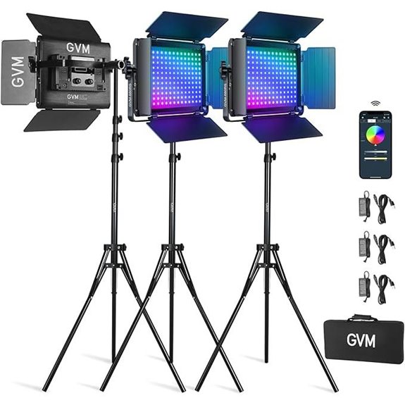 GVM RGB LED Video Light Kit 3-Pack App Control