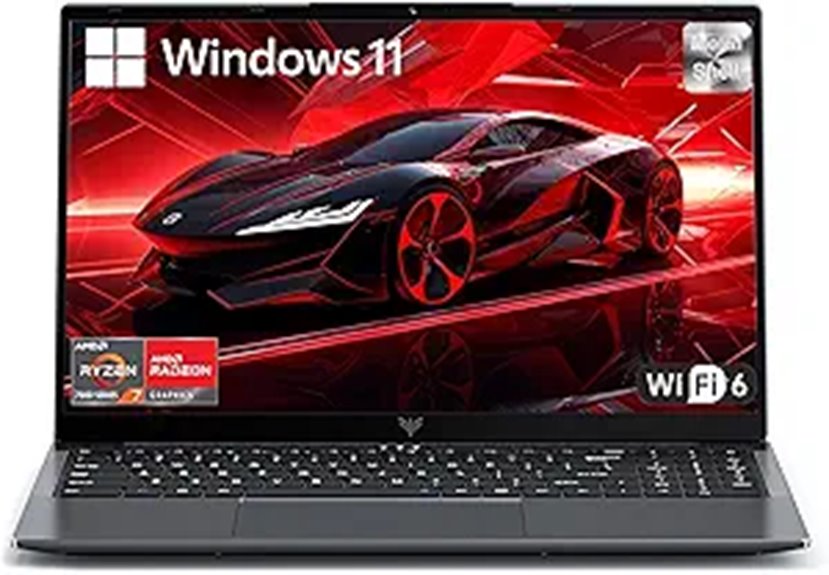 Gaming Laptop with Ryzen 7 8-Core 16GB RAM 512GB SSD
