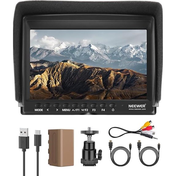NEEWER 7 Camera Field Monitor with Battery and Sunshade