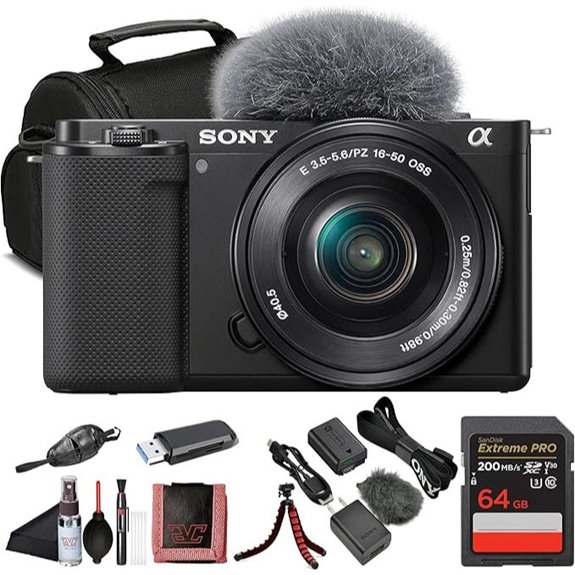 Sony ZV-E10 Mirrorless Camera Kit with 64GB Accessories