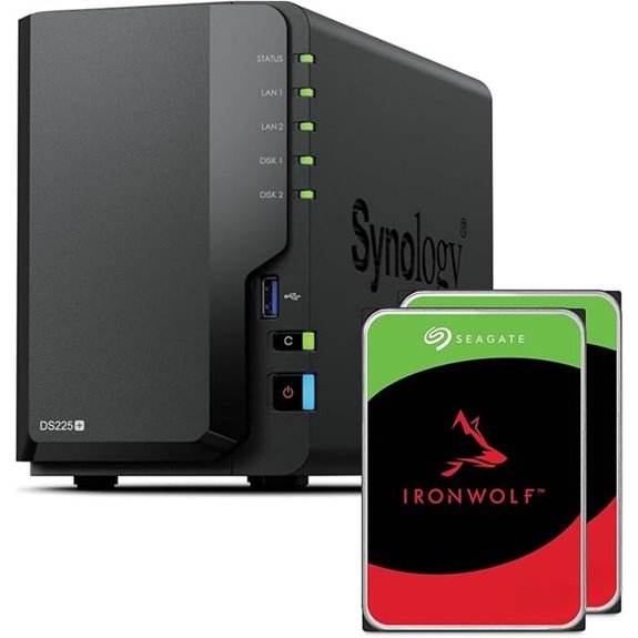 Synology DS225+ 16TB NAS Bundle with Seagate IronWolf