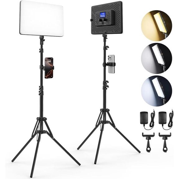 QEUOOIY 2-Pack Bi-Color LED Video Light Kit