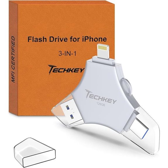 MFi USB 3.0 128GB Flash Drive for iPhone