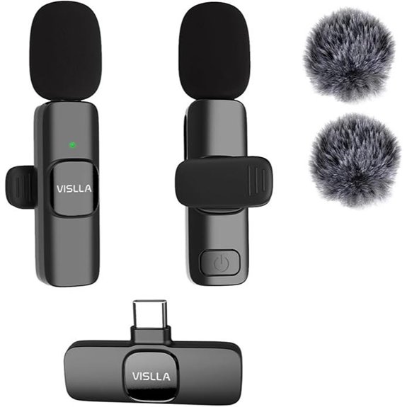 Vislla Wireless Lavalier Microphone for iPhone and Android