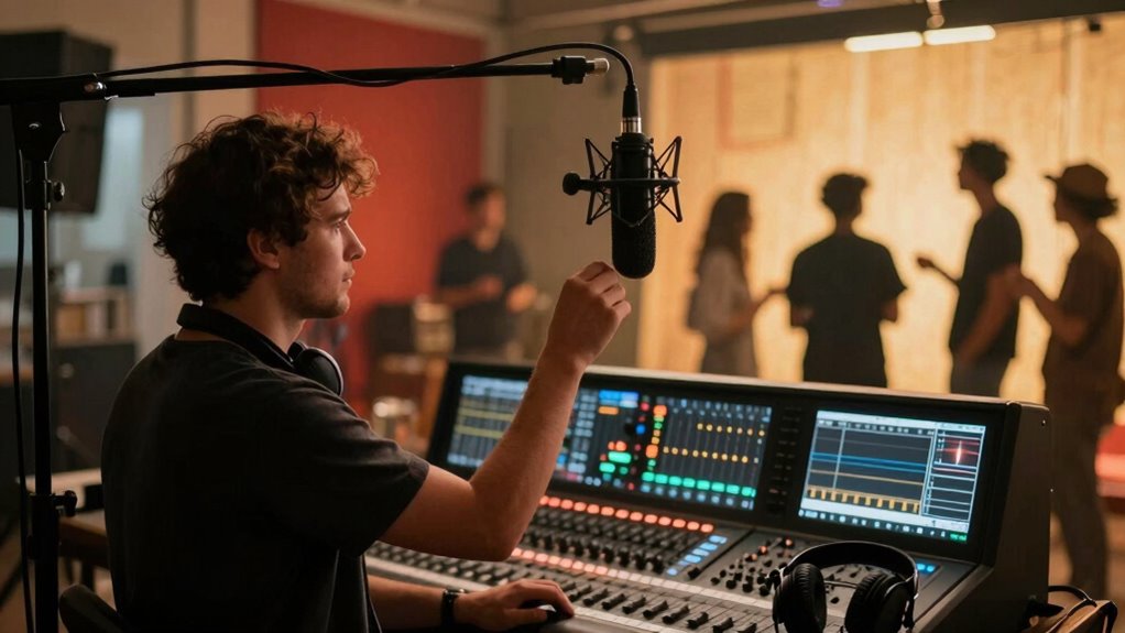 audio setup before filming