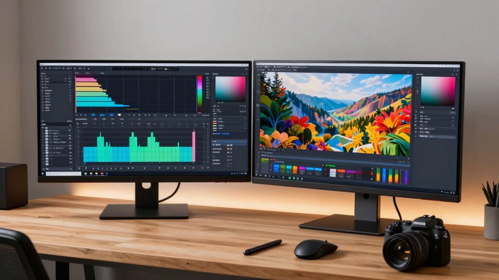 enhanced editing with dual monitors